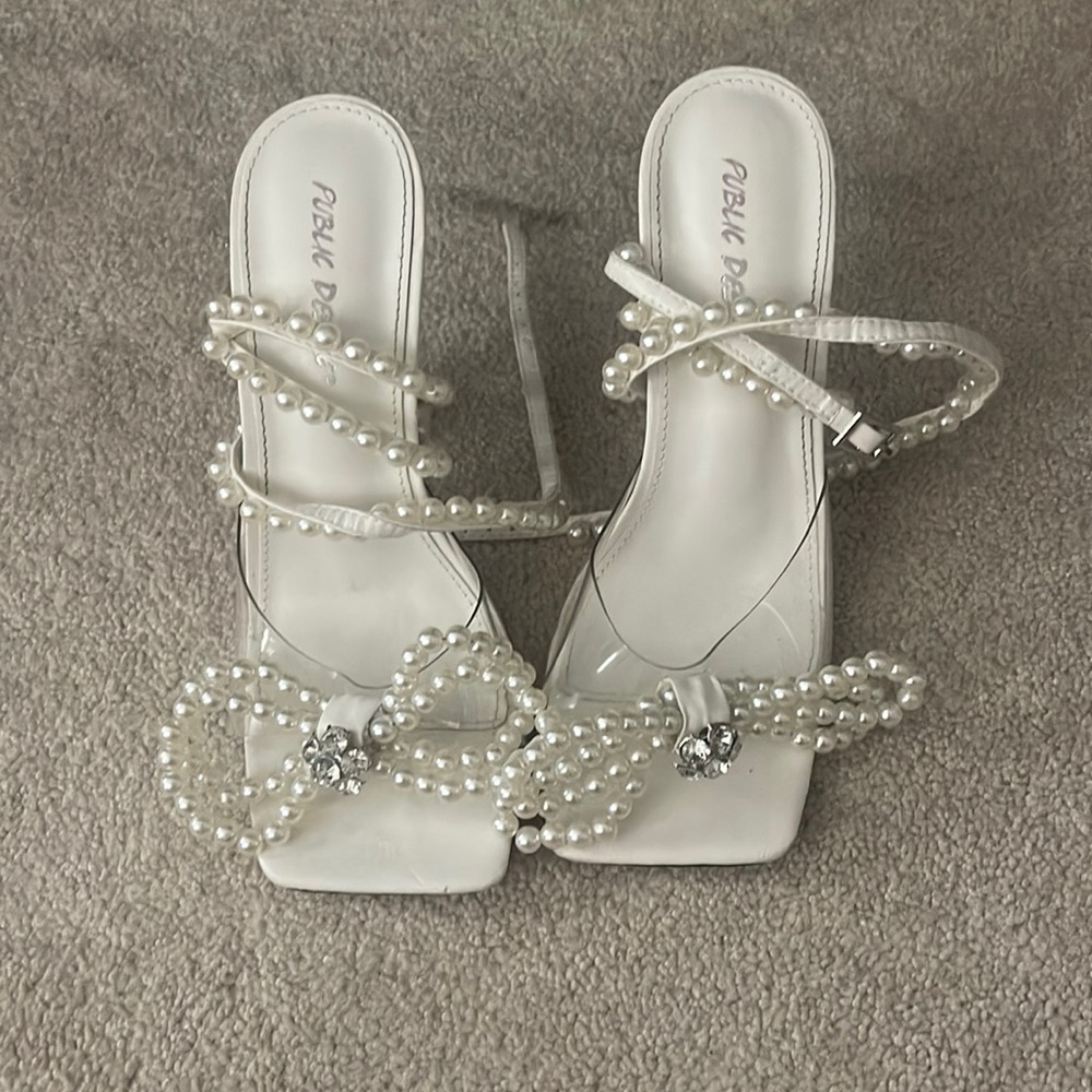 Public Desire Pearl Bow Heels